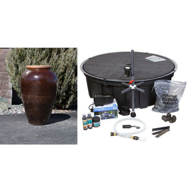 Tuscany FNT40560 Ceramic Triple Vase Complete Fountain Kit Vase Fountain Blue Thumb